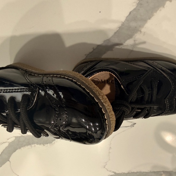 Shiny Black Kids Dress Shoes - Picture 2 of 6